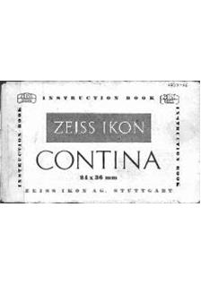 Zeiss Ikon Contina manual. Camera Instructions.